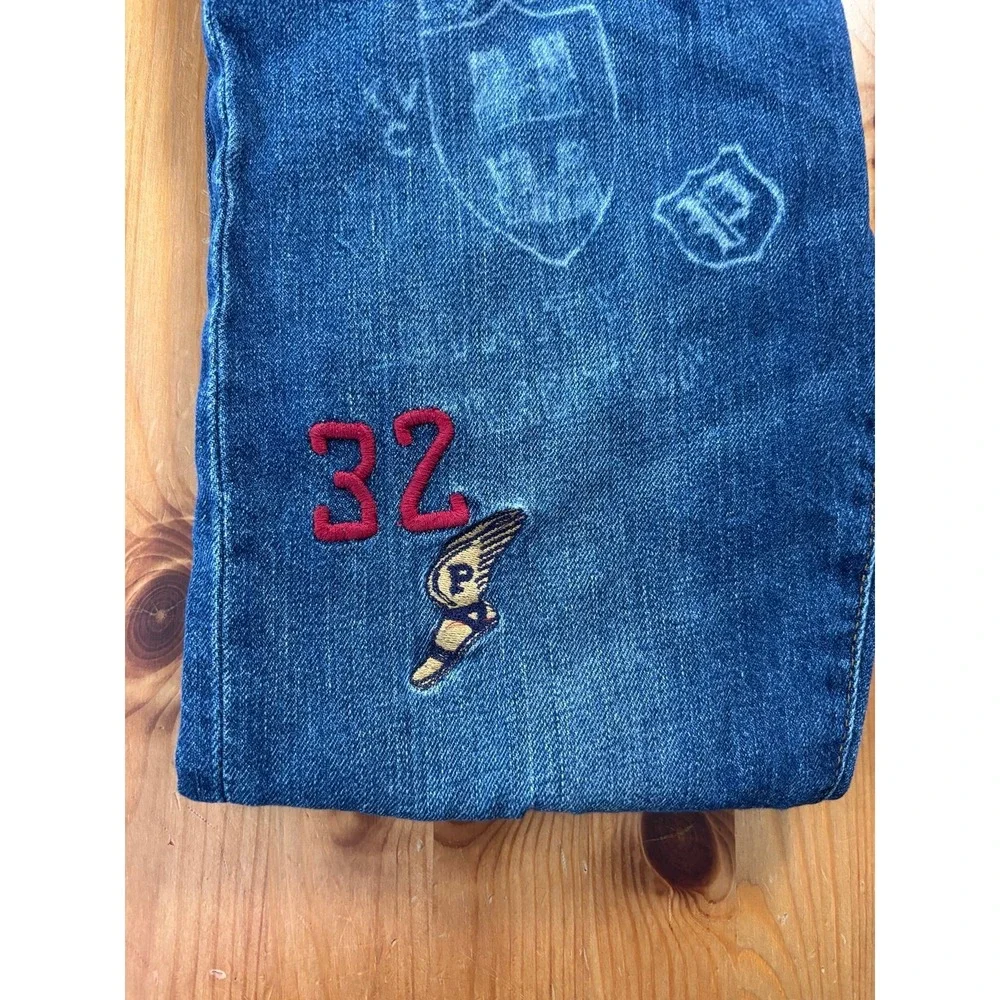 Vintage Polo Ralph Lauren Boys Sullivan Slim Navy Embroidered Jeans‎ Size 14/16